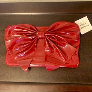 Elegant Red Bow Clutch